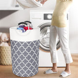 Maxbell Laundry Organizer Bag Storage Clothes Basket for Bedroom Bathroom Gray