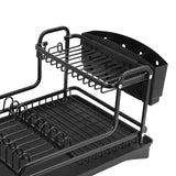 Maxbell Dish Drying Rack Kitchen Accessories Dish Drainer for Countertop Kitchen Black