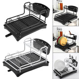 Maxbell Dish Drying Rack Kitchen Accessories Dish Drainer for Countertop Kitchen Black