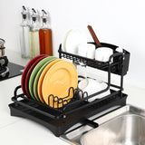 Maxbell Dish Drying Rack Kitchen Accessories Dish Drainer for Countertop Kitchen Black