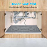 Maxbell Silicone Sink Mat Rolling Flexible Easy to Clean for Cabinet Bathroom Gray