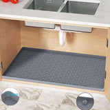 Maxbell Silicone Sink Mat Rolling Flexible Easy to Clean for Cabinet Bathroom Gray