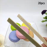 Maxbell 20 Packs Bamboo Toaster Tongs Heat Resistant Pet Feeding Tongs for Bread 15cm