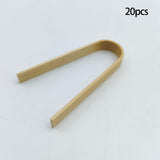 Maxbell 20 Packs Bamboo Toaster Tongs Heat Resistant Pet Feeding Tongs for Bread 10cm