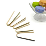 Maxbell 20 Packs Bamboo Toaster Tongs Heat Resistant Pet Feeding Tongs for Bread 12cm