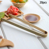 Maxbell 20 Packs Bamboo Toaster Tongs Heat Resistant Pet Feeding Tongs for Bread 12cm