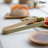 Maxbell 20 Packs Bamboo Toaster Tongs Heat Resistant Pet Feeding Tongs for Bread 12cm