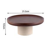 Maxbell Cake Stand Appetizer Serving Platter Wood Dish Clay Pedestal Handmade Sturdy Size L