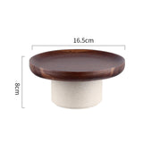 Maxbell Cake Stand Appetizer Serving Platter Wood Dish Clay Pedestal Handmade Sturdy Size L