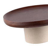 Maxbell Cake Stand Appetizer Serving Platter Wood Dish Clay Pedestal Handmade Sturdy Size L