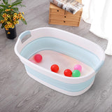 Maxbell Folding Bathing Tub with Drainage Hole Indoor Outdoor Use Multi Purpose Blue