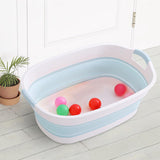 Maxbell Folding Bathing Tub with Drainage Hole Indoor Outdoor Use Multi Purpose Blue