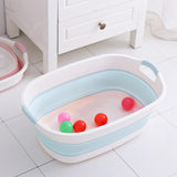 Maxbell Folding Bathing Tub with Drainage Hole Indoor Outdoor Use Multi Purpose Blue