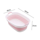 Maxbell Folding Bathing Tub with Drainage Hole Indoor Outdoor Use Multi Purpose Pink