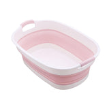 Maxbell Folding Bathing Tub with Drainage Hole Indoor Outdoor Use Multi Purpose Pink