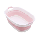 Maxbell Folding Bathing Tub with Drainage Hole Indoor Outdoor Use Multi Purpose Pink