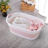 Maxbell Folding Bathing Tub with Drainage Hole Indoor Outdoor Use Multi Purpose Pink