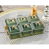 Maxbell Divided Serving Dishes Relish Tray Appetizer Condiment Server for Home Green