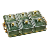 Maxbell Divided Serving Dishes Relish Tray Appetizer Condiment Server for Home Green