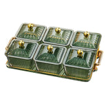 Maxbell Divided Serving Dishes Relish Tray Appetizer Condiment Server for Home Green