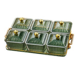 Maxbell Divided Serving Dishes Relish Tray Appetizer Condiment Server for Home Green