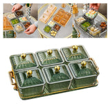Maxbell Divided Serving Dishes Relish Tray Appetizer Condiment Server for Home Green