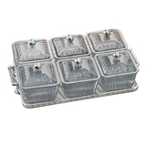 Maxbell Divided Serving Dishes Relish Tray Appetizer Condiment Server for Home Grey