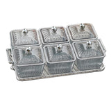 Maxbell Divided Serving Dishes Relish Tray Appetizer Condiment Server for Home Grey