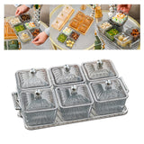 Maxbell Divided Serving Dishes Relish Tray Appetizer Condiment Server for Home Grey