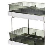 Maxbell 2 Tiers Desktop Organizer Modern Freestanding for Bedroom Dorm Vanity Table Dark Green