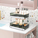 Maxbell 2 Tiers Desktop Organizer Modern Freestanding for Bedroom Dorm Vanity Table Dark Green
