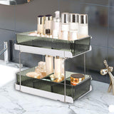Maxbell 2 Tiers Desktop Organizer Modern Freestanding for Bedroom Dorm Vanity Table Dark Green