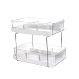 Maxbell 2 Tiers Desktop Organizer Modern Freestanding for Bedroom Dorm Vanity Table Clear