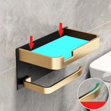 Maxbell Toilet Roll Holder with Storage Box Punch Free for Restroom Living Room