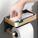 Maxbell Toilet Roll Holder with Storage Box Punch Free for Restroom Living Room
