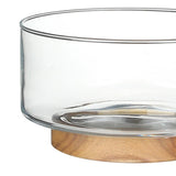 Maxbell Nordic Serving Bowl Tray with Wood Pedestal Food Tray for Dining Room Tables S
