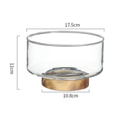 Maxbell Nordic Serving Bowl Tray with Wood Pedestal Food Tray for Dining Room Tables S