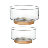 Maxbell Nordic Serving Bowl Tray with Wood Pedestal Food Tray for Dining Room Tables S