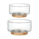 Maxbell Nordic Serving Bowl Tray with Wood Pedestal Food Tray for Dining Room Tables S