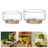 Maxbell Nordic Serving Bowl Tray with Wood Pedestal Food Tray for Dining Room Tables S