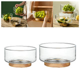 Maxbell Nordic Serving Bowl Tray with Wood Pedestal Food Tray for Dining Room Tables S