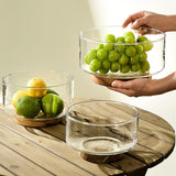 Maxbell Nordic Serving Bowl Tray with Wood Pedestal Food Tray for Dining Room Tables S