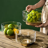 Maxbell Nordic Serving Bowl Tray with Wood Pedestal Food Tray for Dining Room Tables S