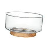 Maxbell Nordic Serving Bowl Tray with Wood Pedestal Food Tray for Dining Room Tables S