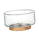 Maxbell Nordic Serving Bowl Tray with Wood Pedestal Food Tray for Dining Room Tables S