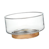 Maxbell Nordic Serving Bowl Tray with Wood Pedestal Food Tray for Dining Room Tables S