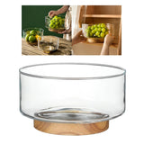 Maxbell Nordic Serving Bowl Tray with Wood Pedestal Food Tray for Dining Room Tables S