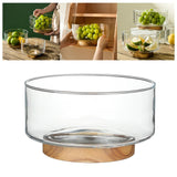 Maxbell Nordic Serving Bowl Tray with Wood Pedestal Food Tray for Dining Room Tables S