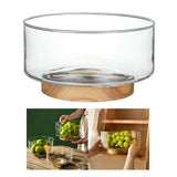 Maxbell Nordic Serving Bowl Tray with Wood Pedestal Food Tray for Dining Room Tables S