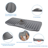 Maxbell Faucet Absorbent Mat Easy to Use Machine Washable Reuseable Soft Durable black
